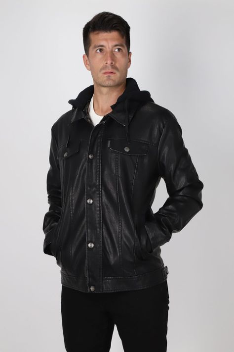 Chaqueta PU Boxer Negro Gangster-0