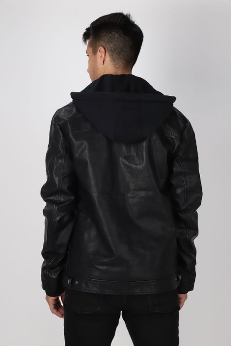 Chaqueta PU Boxer Negro Gangster-1