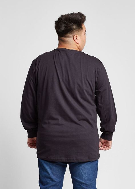 Plus Polera Manga Larga Allb Negro Gangster-1
