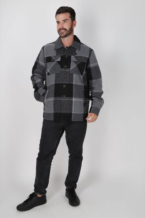 Chaqueta Franela West Negro Gangster-3