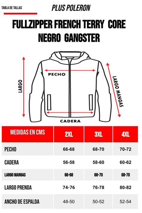 Plus Poleron Hoodie Core Negro Gangster-5