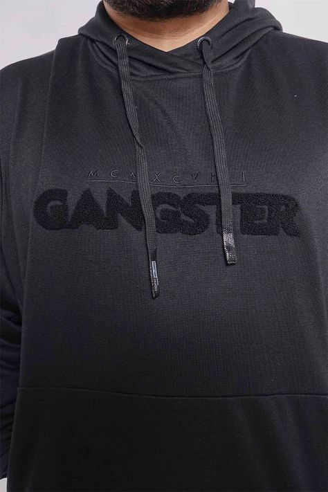 Plus Poleron Hoodie Core Negro Gangster-4