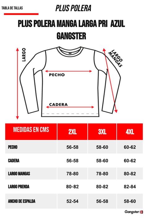 Plus Polera Manga Larga Ultimate Azul Marino Gangster-4