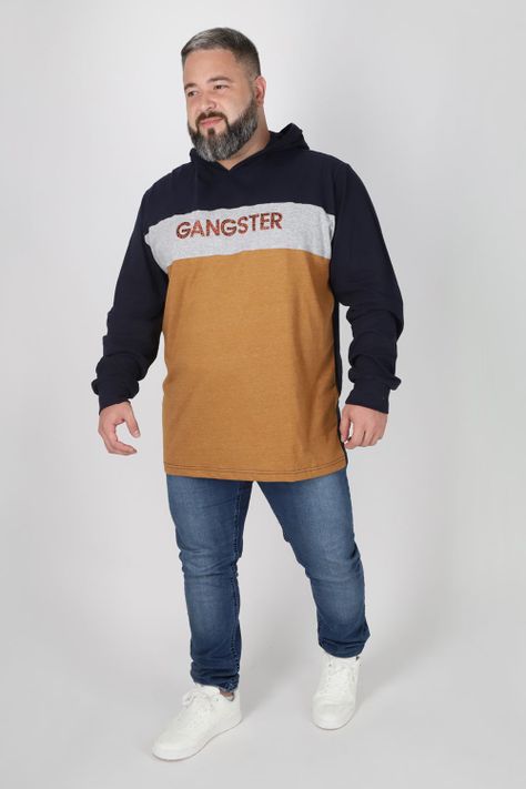 Plus Polera Manga Larga Ultimate Azul Marino Gangster-3