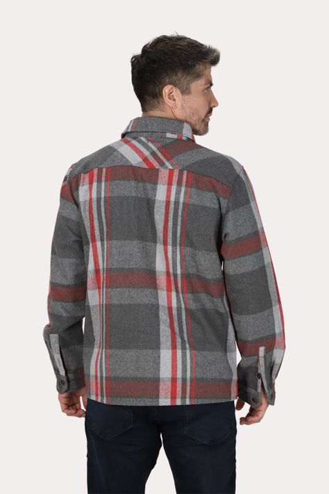 Chaqueta Overshirt Franela Ruston Gris Gangster-1
