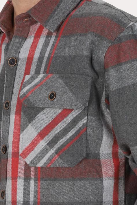 Chaqueta Overshirt Franela Ruston Gris Gangster-2