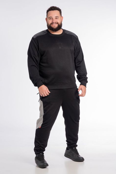 Plus Poleron Crew Touch Negro Gangster-3