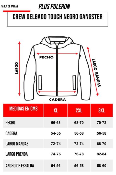 Plus Poleron Crew Touch Negro Gangster-4