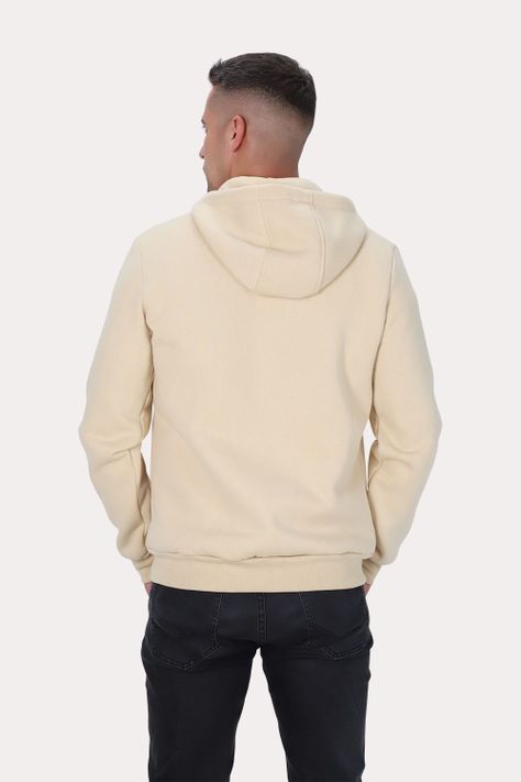 Poleron Full Zipper Fleece Daily Beige Gangster-1