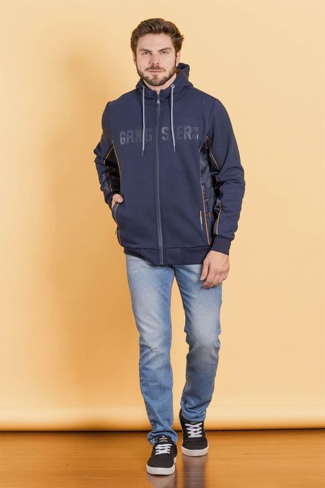 Polerón Full Zipper Sherpa Coexist Azul Gangster-3