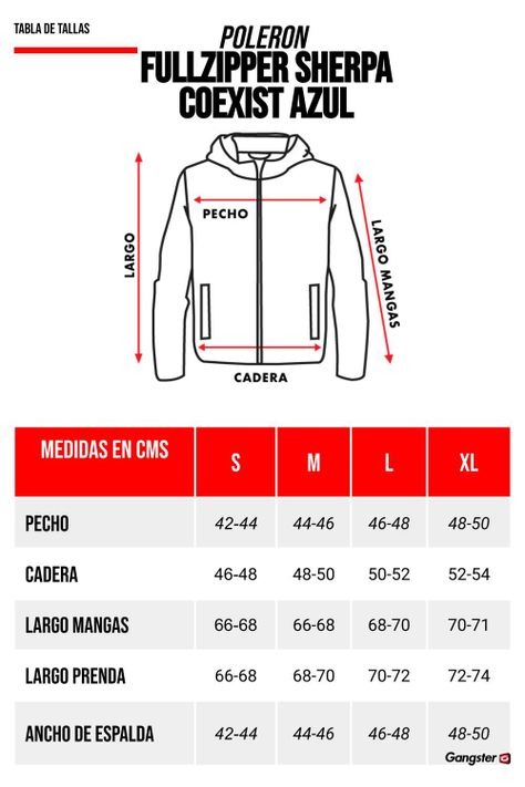Polerón Full Zipper Sherpa Coexist Azul Gangster-4