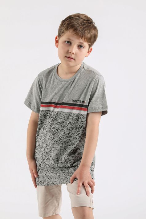 Teen Polera Mc Básica Stridots Gris Gangster-0