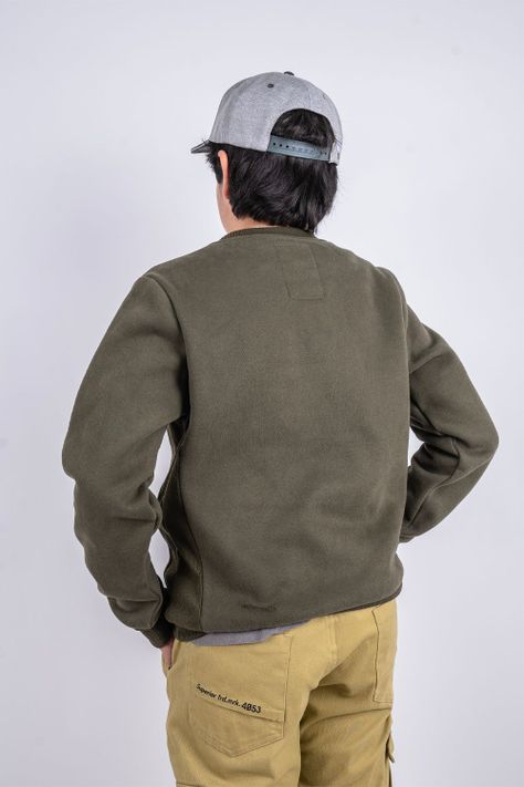 Teen Polerón Crew Fleece Crucial Verde Gangster-2