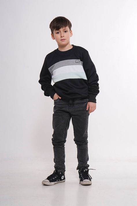 Teen Poleron Crew Flag Negro Gangster-3