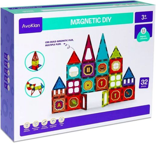 Juguete Magnético Magnetic Diy Blocks 32 Piezas-2