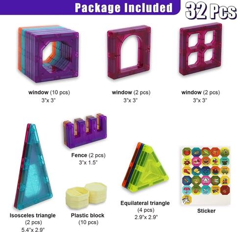 Juguete Magnético Magnetic Diy Blocks 32 Piezas-4