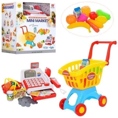 Set Caja Registradora Y Carro De Supermercado Grande-0