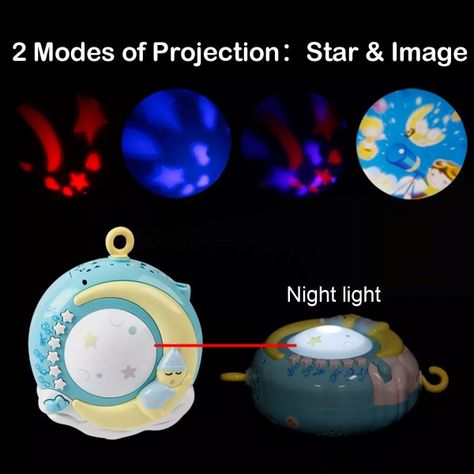 Móvil Para Bebé Musical Con Luces, Proyector y Temporizador-6