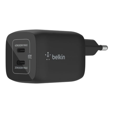 Cargador 65W Max 2x USB-C Belkin Negro-0