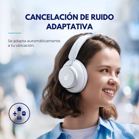 Audifono Over Ear Noise Cancelling Space Q45 Blanco-3