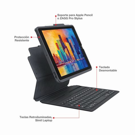 Funda Con Teclado Pro Keys Para iPad 10.2 Zagg-4