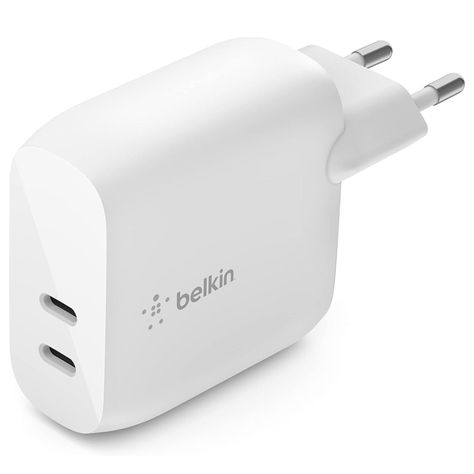 Cargador Dual Belkin 40 W BoostCharge USB-C Blanco-0