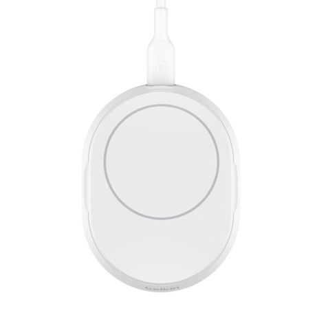 Base de carga 2 en 1 inalámbrica plegable Qi2 15 W Blanca-7