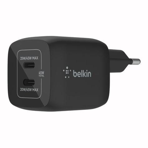 Cargador 45W Max 2x USB-C Belkin Negro-0
