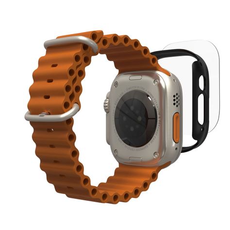 Combo Lámina + Funda 360 Para Apple Watch Ultra Negro Zagg-2