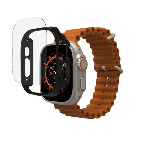 Combo Lámina + Funda 360 Para Apple Watch Ultra Negro Zagg-3