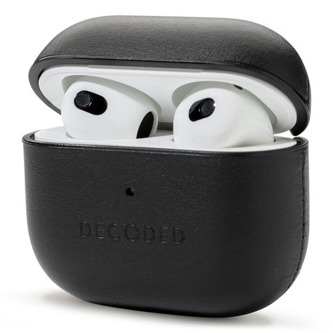 Funda Cuero Para AirPods 3ª Gen Deocded Negro-2