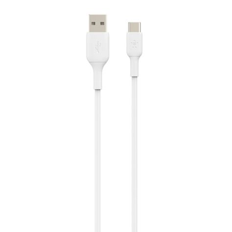 Cable USB-A a USB-C 1.0 Mt PVC Belkin Blanco-0