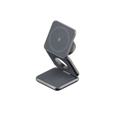 Cargador plegable de viaje 3-1 aluminio Adam Elements Negro-0