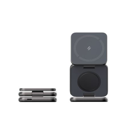 Cargador plegable de viaje 3-1 aluminio Adam Elements Negro-2