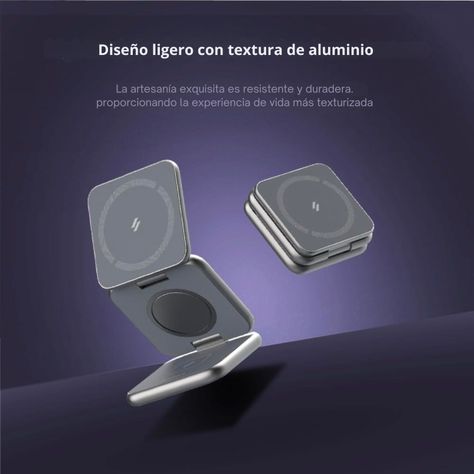 Cargador plegable de viaje 3-1 aluminio Adam Elements Negro-6