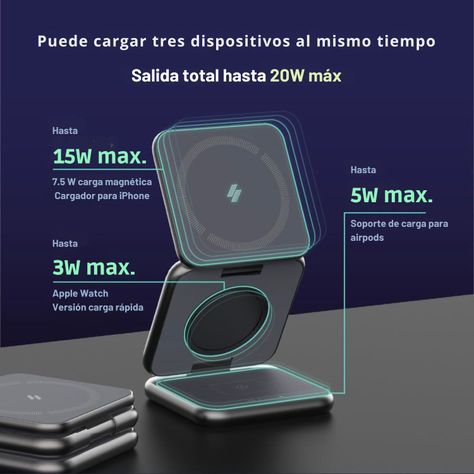 Cargador plegable de viaje 3-1 aluminio Adam Elements Negro-7