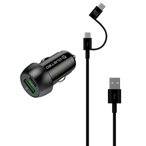 Cargador De Auto Carga Rapida De 20w Con Cable 2en1 Dusted-0