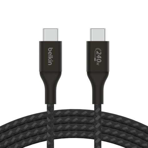 Cable USB-C a USB-C 240W de 2.0 Mt trenzado Belkin Negro-3
