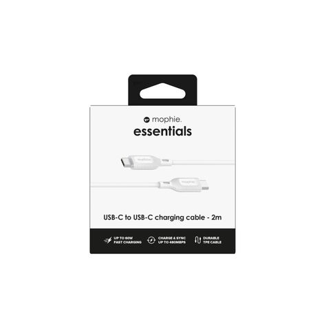 Cable USB-C a USB-C 2m 60W Mophie Blanco-5