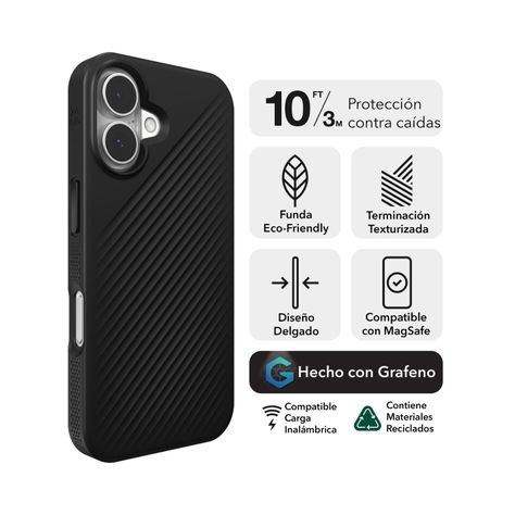 Funda Luxe Snap Magsafe iPhone 16 Zagg Negro-1