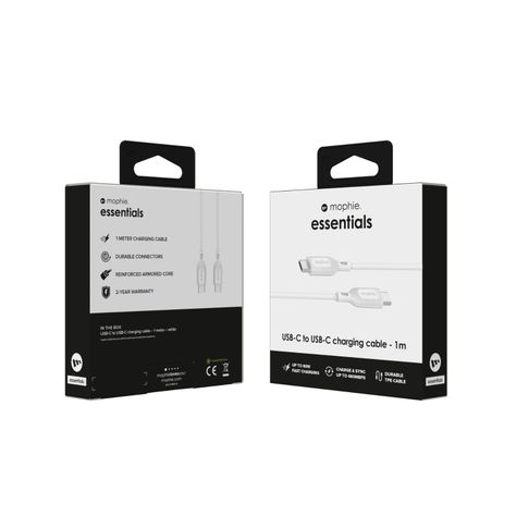 Cable USB-C a USB-C 1m 60W Mophie Blanco-5