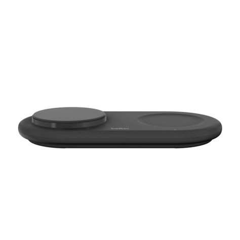 Base de carga 2 en 1 inalambrica plana Qi2 con USB-C Negra-3