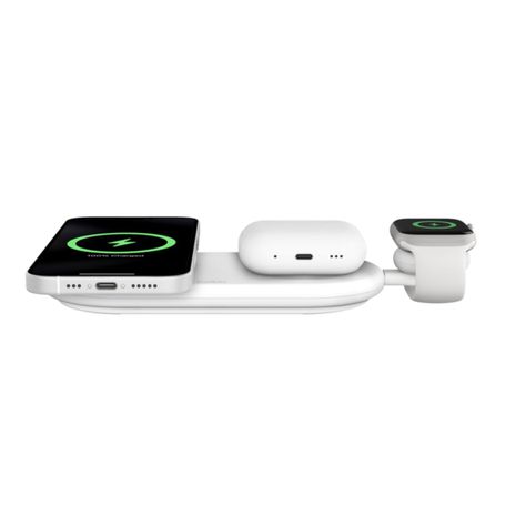 Base de carga 3 en 1 inalambrica plana Qi2 Belkin blanca-1