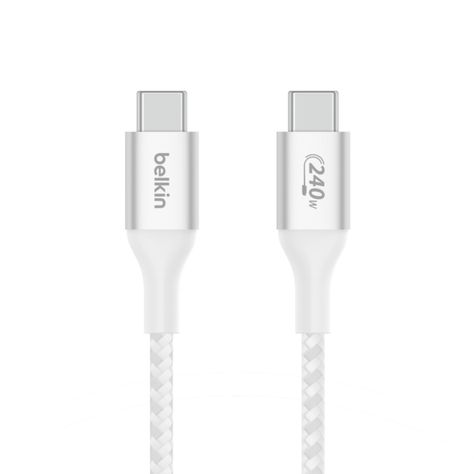 Cable USB-C a USB-C 240W de 2.0 Mt trenzado Belkin Blanco-0