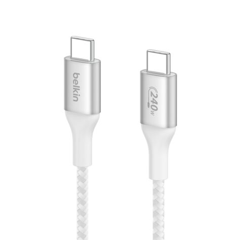 Cable USB-C a USB-C 240W de 2.0 Mt trenzado Belkin Blanco-2