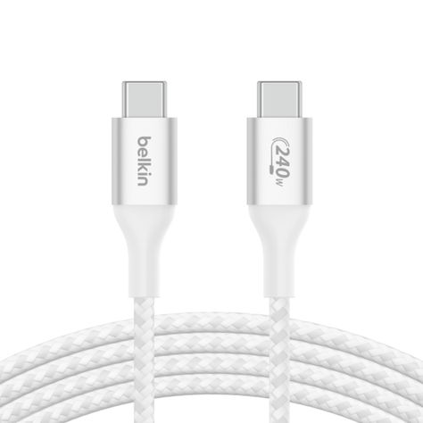 Cable USB-C a USB-C 240W de 2.0 Mt trenzado Belkin Blanco-3