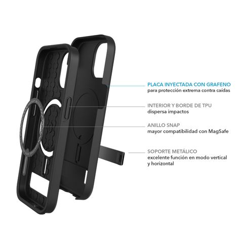 Carcasa ZAGG Denali Snap con Kickstand iPhone 15 Pro Negro-3