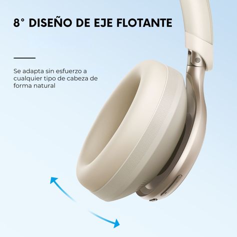 Audifono Over Ear Noise Cancelling Space One Soundcore Crema-6