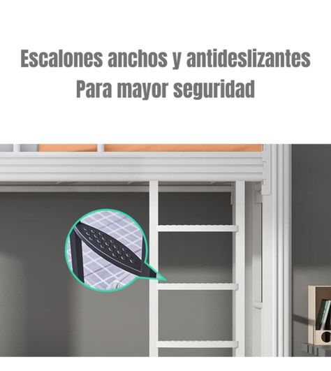 Camarote Metálico 1 Plaza 200x90x180cm Con Bases LuBabycas-3