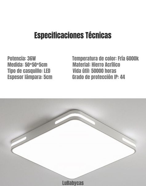 Lámpara de Techo Led 50x50CM 36W By LuBabycas-6